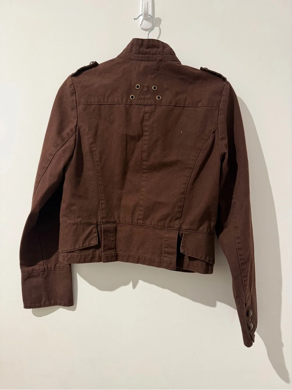 Atmosphere Brown Military-Style Buttoned Jacket - Picture 4 of 5